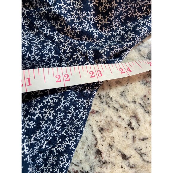 Chaps Mens Large Navy White Coral Print Long-Sleeve Button-Down Shirt Preppy - Picture 5 of 6